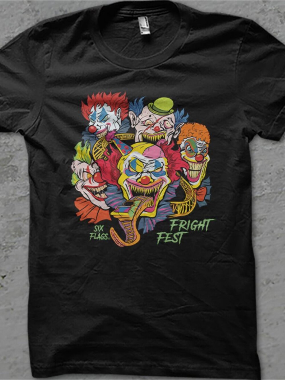 Vintage Six Flags Fright Fest Halloween Graphic T Shirt, Six Flags Fright Shirt